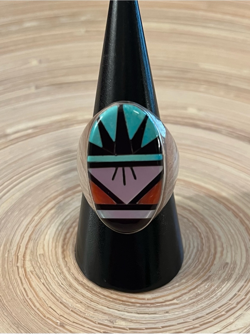 Native American Vintage Men’s Zuni Inlay Ring